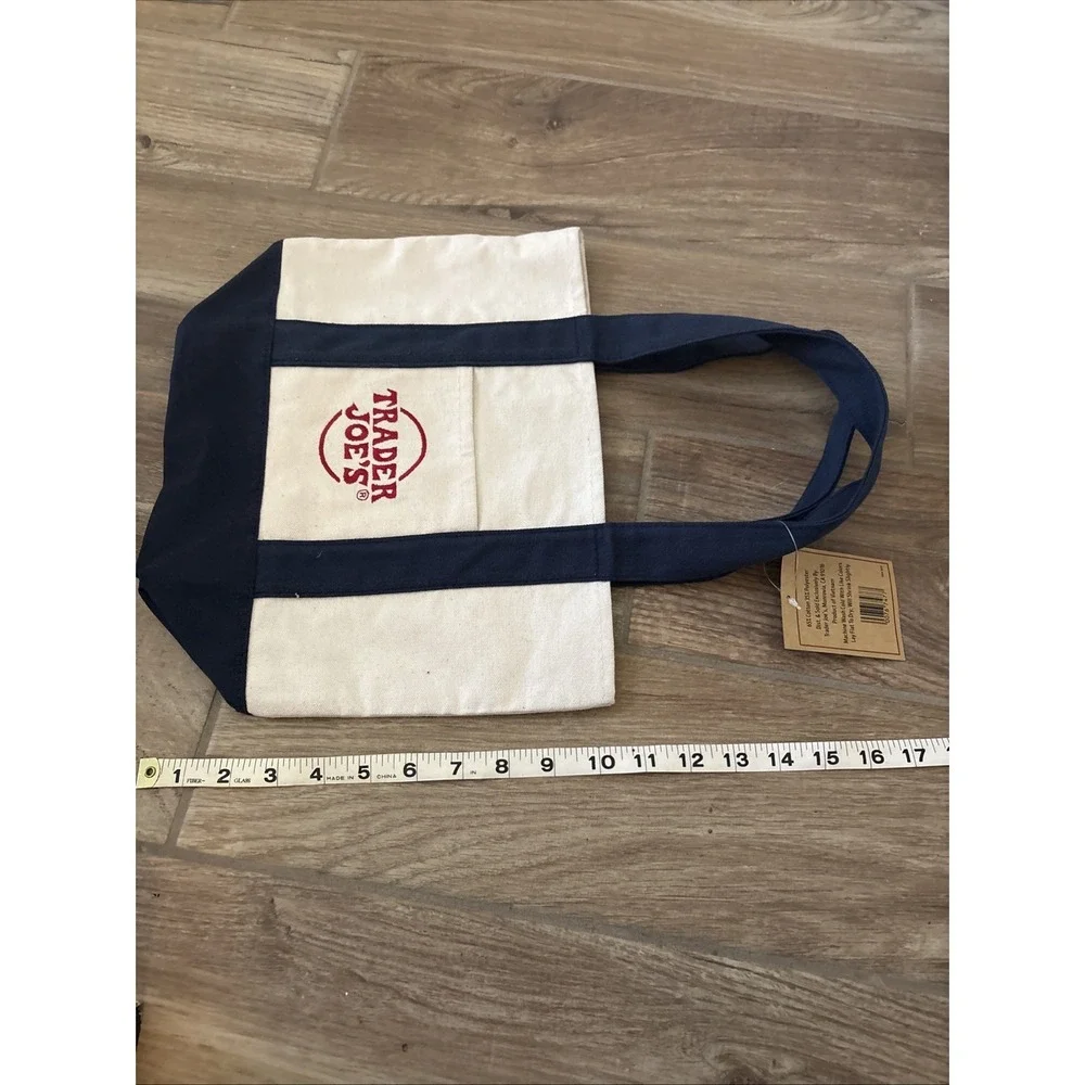 New With Tags Trader Joes Mini Tote Blue - Picture 5 of 6